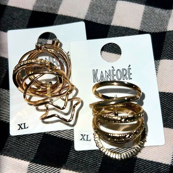 Two sets of stackable goldtone rings size 9 - Picture 1 of 8